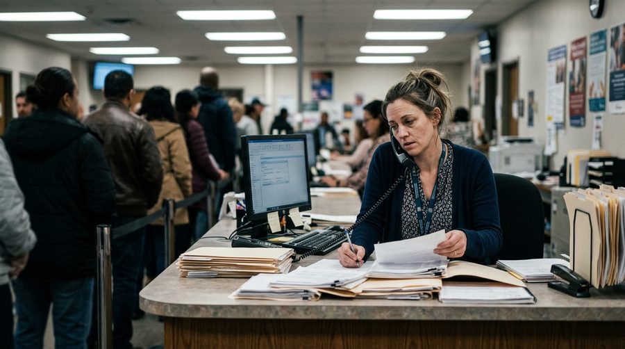 Frontline government caseworker overloaded with routine resident questions